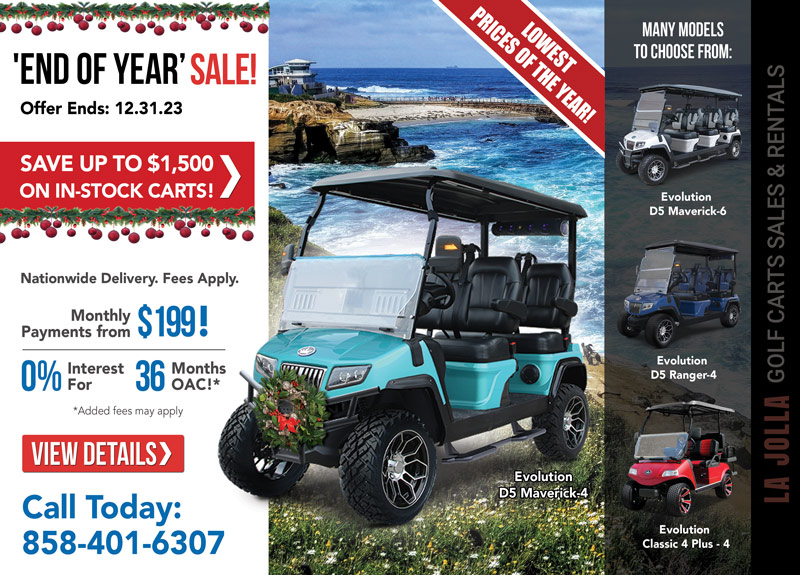 Special Offer End of Year Thank You La Jolla Golf Carts