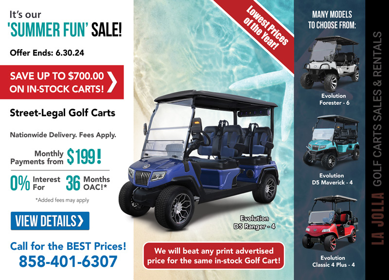 Evolution D5 Ranger4 Golf Cart La Jolla Golf Carts